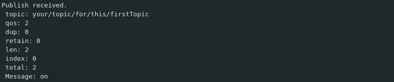 Message empfangen off Mqtt Include