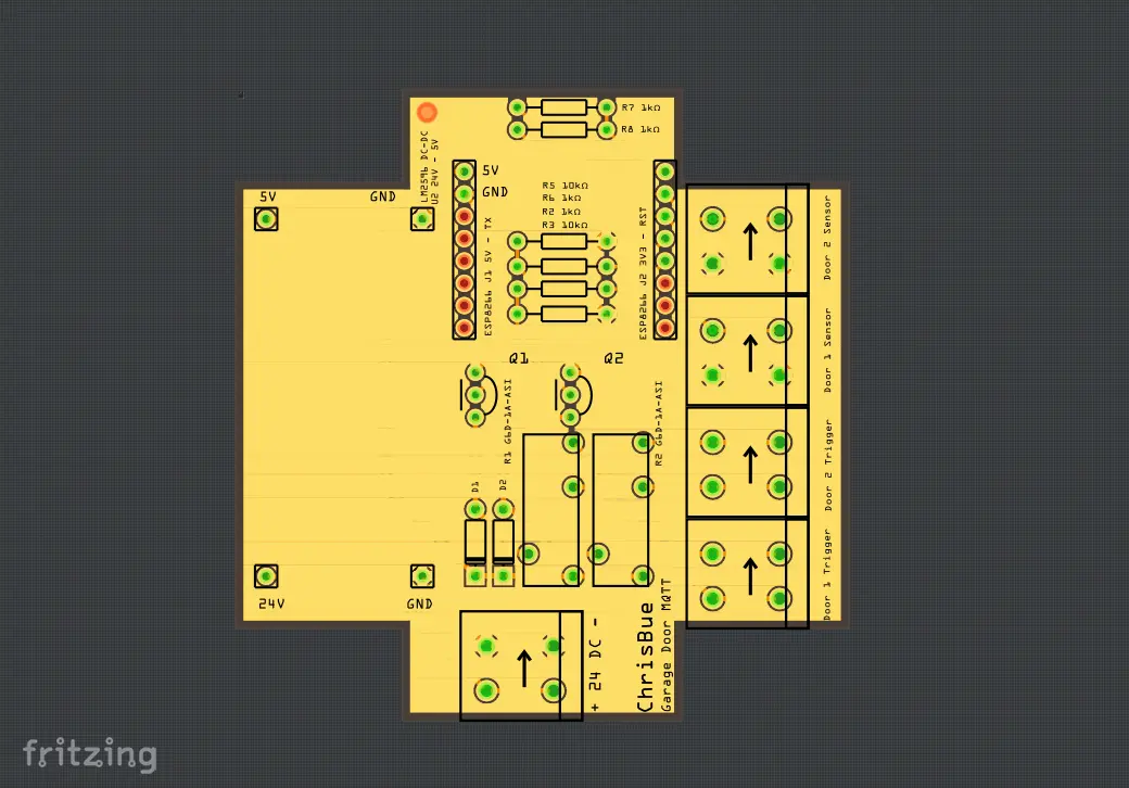 Platine Garagentor MQTT ESP8266