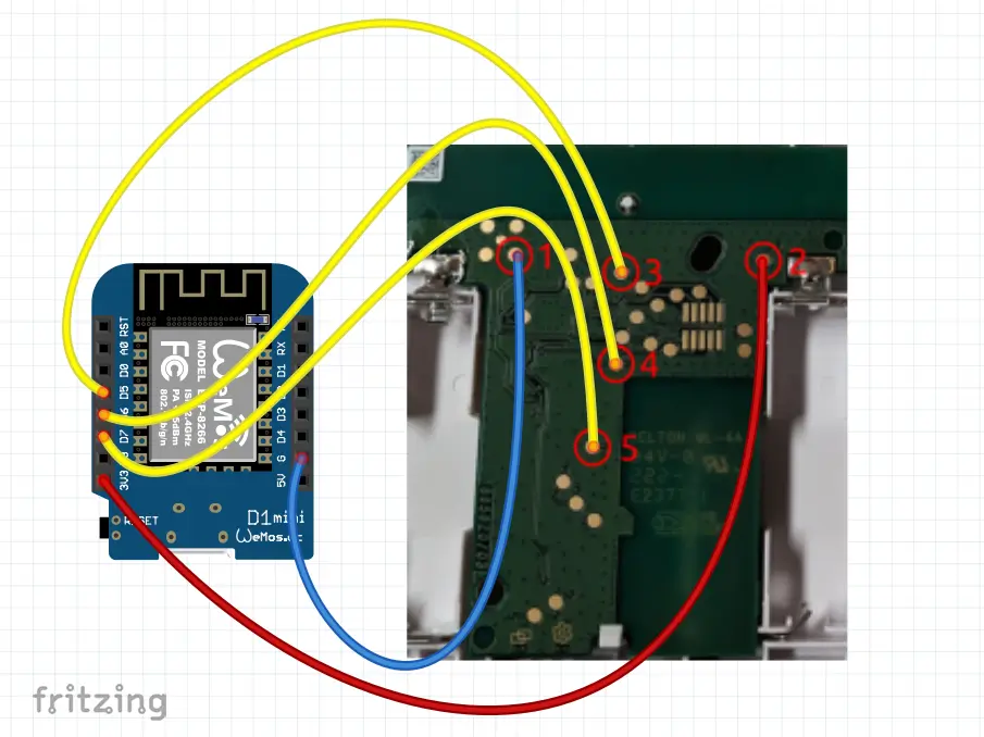 Schaltplan ESP8266 Velux Fernbedienung