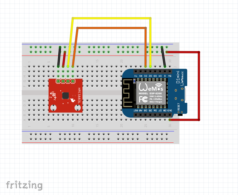 Schaltplan Wasserzaehler magnetisch Smart-Home ESP8266 HMC5883L