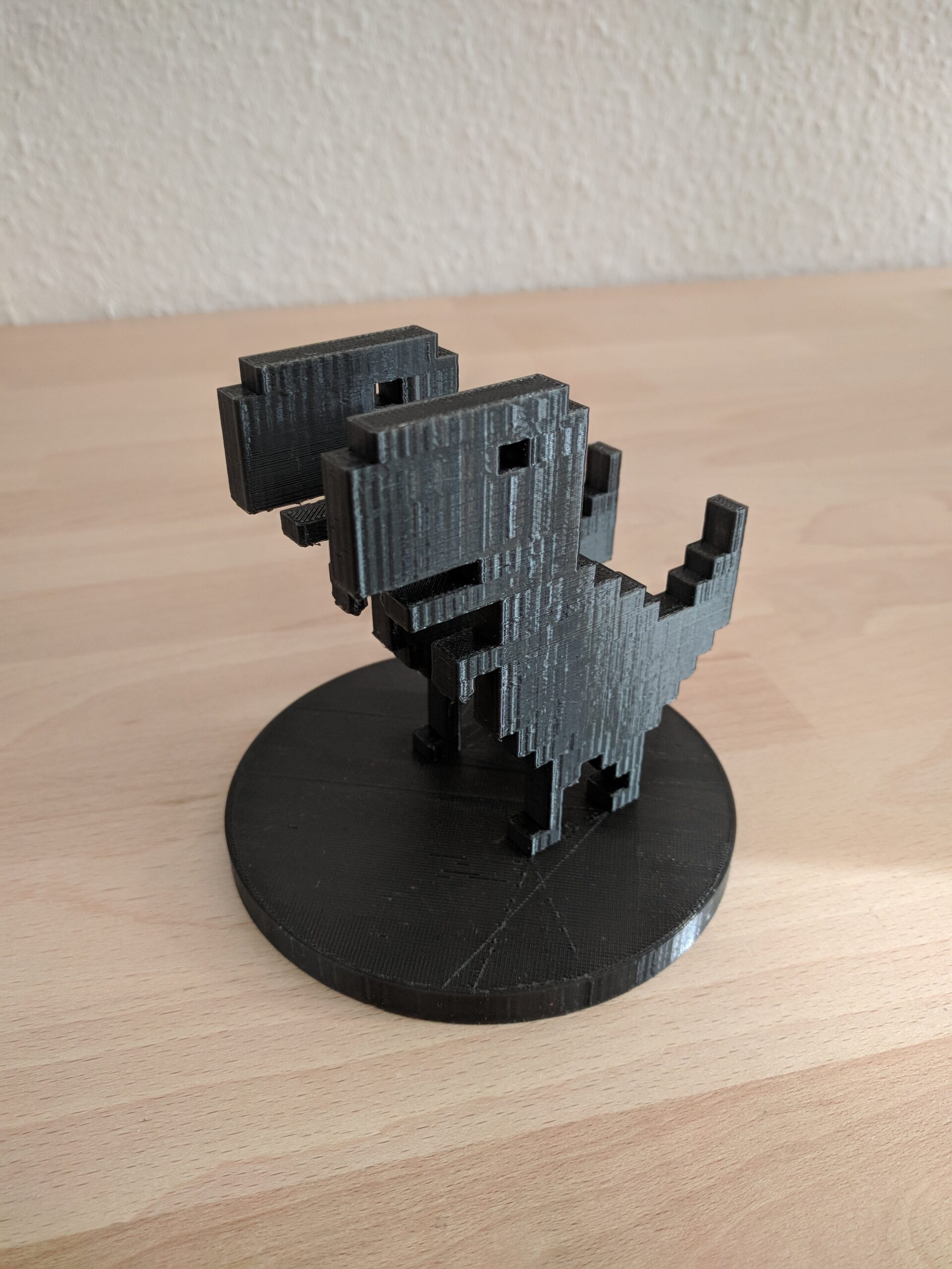 3D Druck Smartphone Stand Chrome T-Rex Frontansicht